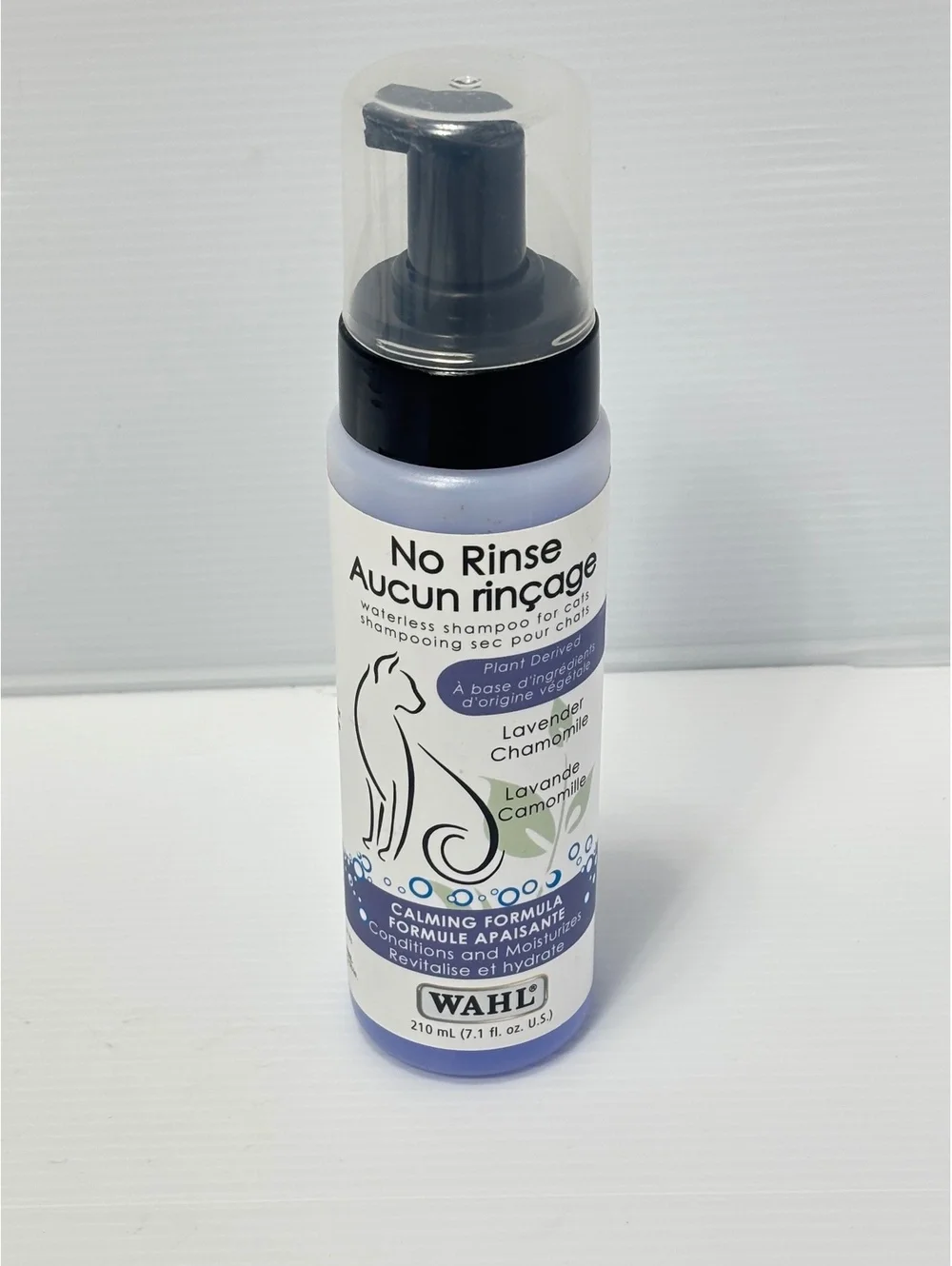 Wahl No Rinse Waterless Shampoo for Cats, Calming Lavender Chamomile Formula, 7.